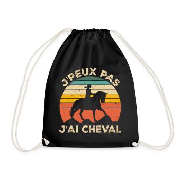 J'Peux Pas J'ai Cheval Animal Equitation - Sac de sport léger - noir - Devant