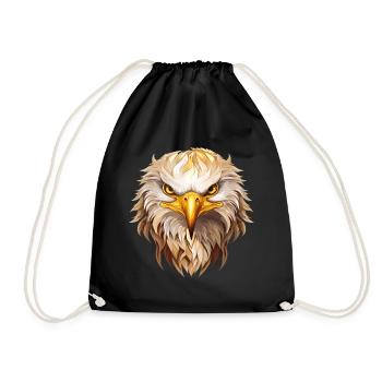 eagle, eagle head, bird of prey, bird of prey, animal, nature - Drawstring Bag - black - Front