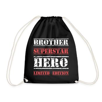 Bester Bruder Star Spruch - Turnbeutel - Schwarz - Vorne