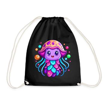 Méduse mignonne - Sac de sport léger - noir - Devant