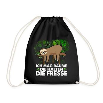 I like trees that keep their mouths shut - Drawstring Bag - black - Front