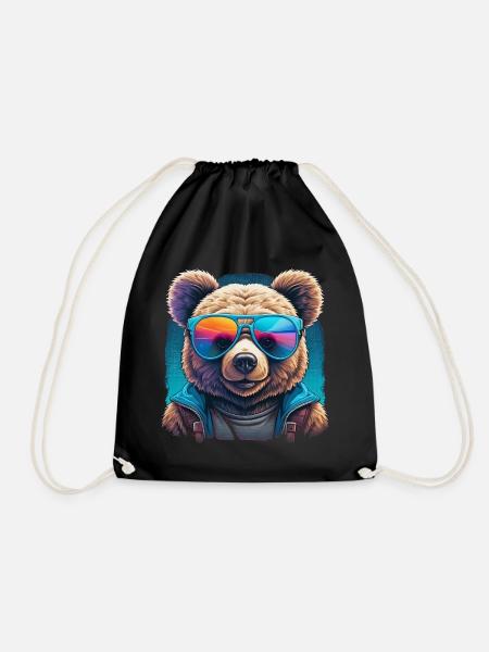 Cooler Teddy - Turnbeutel - Schwarz