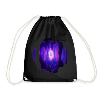 Mystic Cave Watercolor Painting - Drawstring Bag - black - Front
