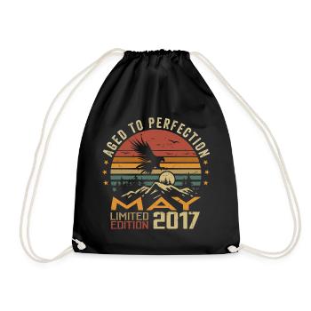 May 2017 Birthday May 2017 Gift 2017 May - Drawstring Bag - black - Front