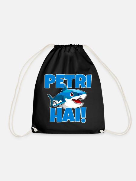 Petri Hai , Petri Heil Angler Glück - Drawstring Bag - black