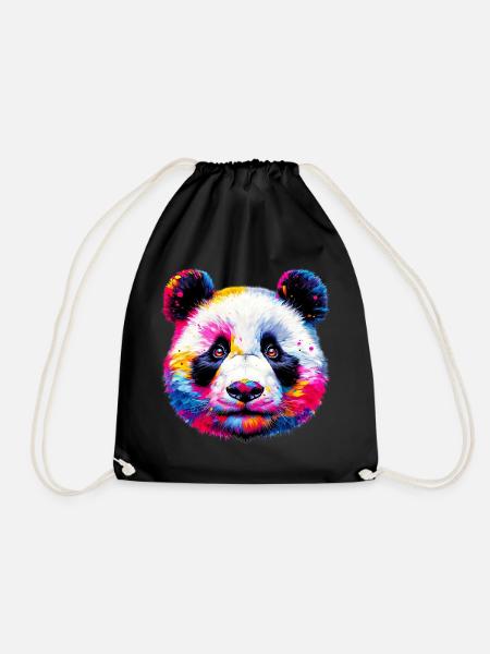 Panda - Turnbeutel - Schwarz