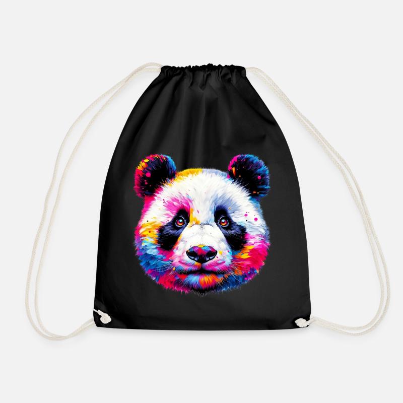 Panda - Turnbeutel - Schwarz