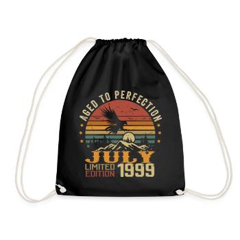 Jahrgang Juli 1999 Jubiläum Juli 1999 - Turnbeutel - Schwarz - Vorne