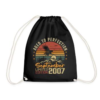 September 2007 Birthdays born in September 2007 - Drawstring Bag - black - Front