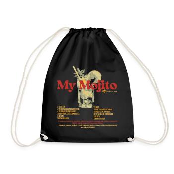 My Mojito Rezept. Das perfekte Sommergeschenk - Turnbeutel - Schwarz - Vorne