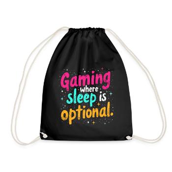 GAMING: WHERE SLEEP IS OPTIONAL - Drawstring Bag - black - Front
