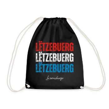 Flag of Luxembourg, Luxembourg pride - Drawstring Bag - black - Front