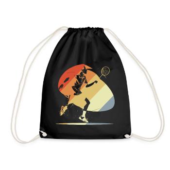 Vintage Badminton - Turnbeutel - Schwarz - Vorne
