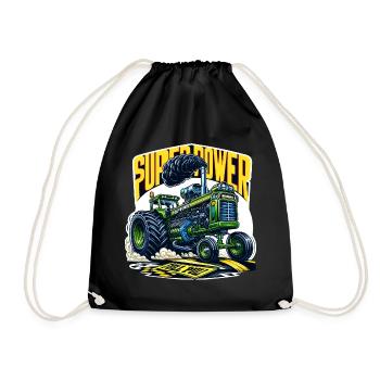 Super tracteur - Sac de sport léger - noir - Devant