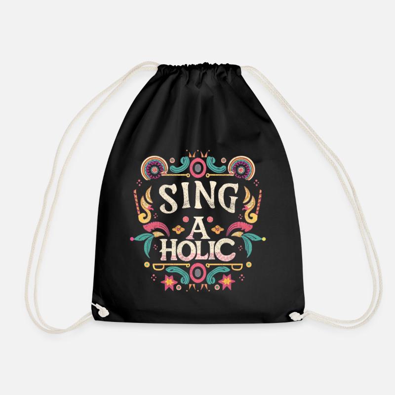 Sing-aholic - Drawstring Bag - black