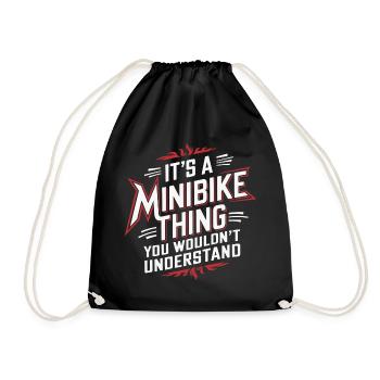 Minibike fan with heart - Drawstring Bag - black - Front