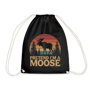 Amour humoristique pour l’orignal - Sac de sport léger - noir - Devant