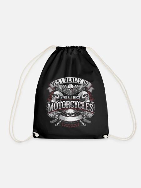 Motorradliebe ohne Kompromisse - Turnbeutel - Schwarz