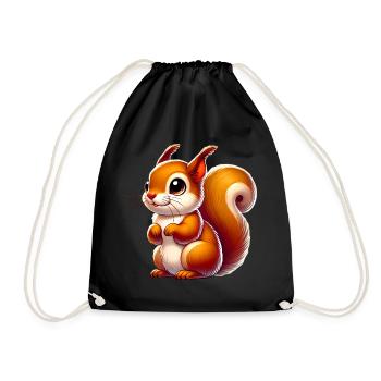 Squirrel - Drawstring Bag - black - Front