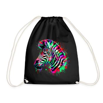 Zebra - Turnbeutel - Schwarz - Vorne