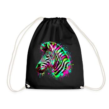 Zebra - Turnbeutel - Schwarz - Vorne