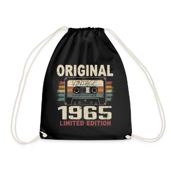 1965 Birthday Gift 1965 Vintage 1965 Retro - Drawstring Bag - black - Front