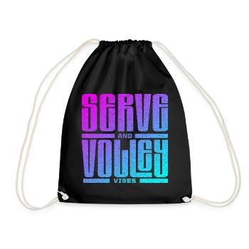 Tennis serve and volley style - Drawstring Bag - black - Front