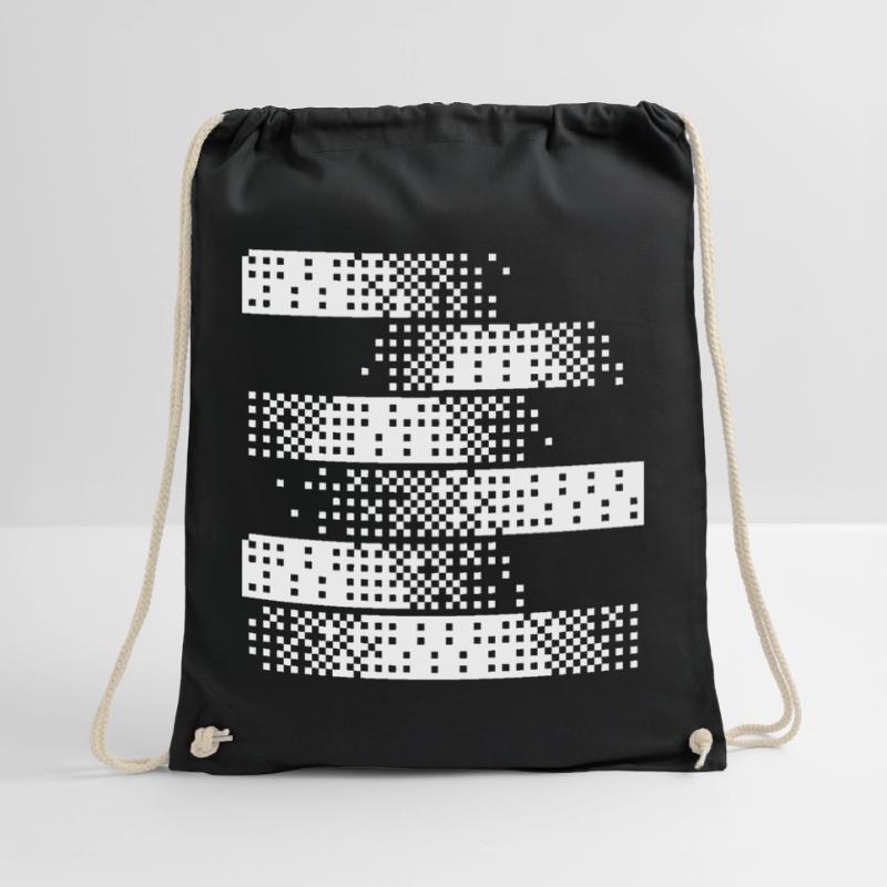 Abstract Digital Pixel Pattern Drawstring Bag