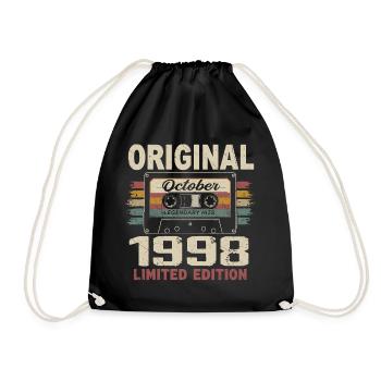Born in October 1998 | Vintage Gift October 1998 - Drawstring Bag - black - Front