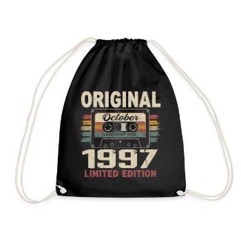 Born in October 1997 | Vintage Gift October 1997 - Drawstring Bag - black - Front