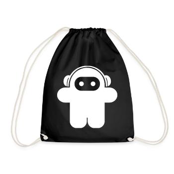 Audio Ninja – Astronaut Music Party Club Design - Drawstring Bag - black - Front