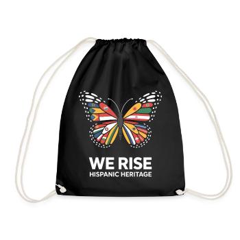 We Rise Hispanic Heritage Butterfly Diversity - Drawstring Bag - black - Front
