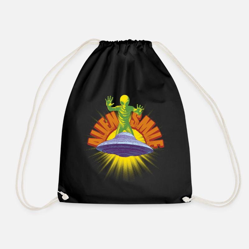 Vaisseau et Extraterrestre Retro - Sac de sport léger - noir