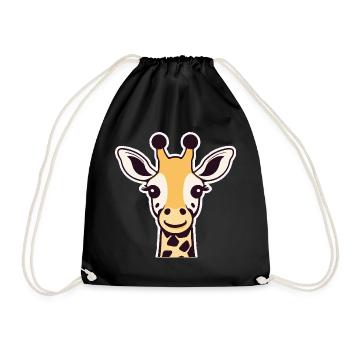 Niedliche Giraffe (Kopf) - Turnbeutel - Schwarz - Vorne