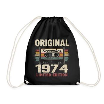 Cadeau D'anniversaire Décembre 1974 - Sac de sport léger - noir - Devant