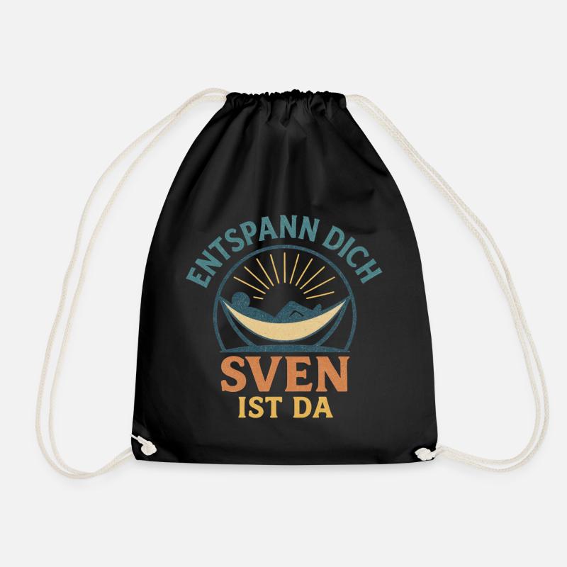 Entspann dich – Sven ist da - Turnbeutel - Schwarz