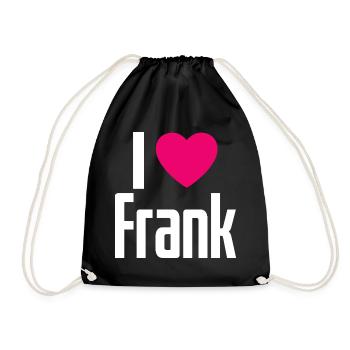 I Love Frank Pink Heart I Love Frank - Drawstring Bag - black - Front