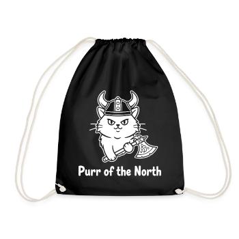Viking Katze mit Axt - Turnbeutel - Schwarz - Vorne