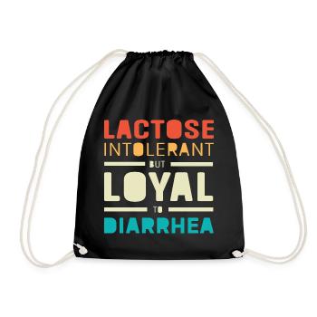 Milk Allergy Lactose Intolerance Flatulence - Drawstring Bag - black - Front