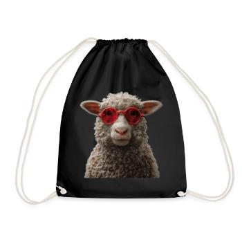 Moutons avec des lunettes de soleil - Sac de sport léger - noir - Devant