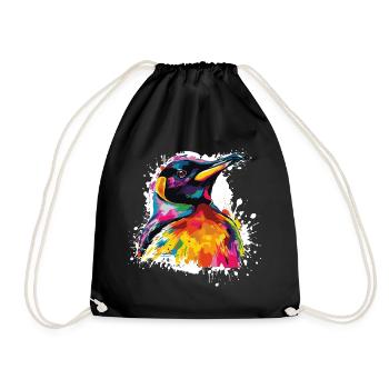 Illustrations colorées de tête de toucan - Sac de sport léger - noir - Devant