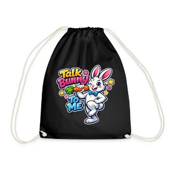 Bunny Bunny Bunny Printemps Fleurs de Printemps Jardin d’été de Pâques - Sac de sport léger - noir - Devant