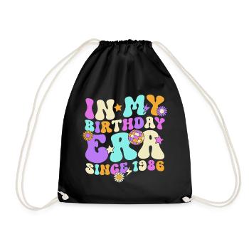 40th Birthday Retro Vintage Gift - Drawstring Bag - black - Front