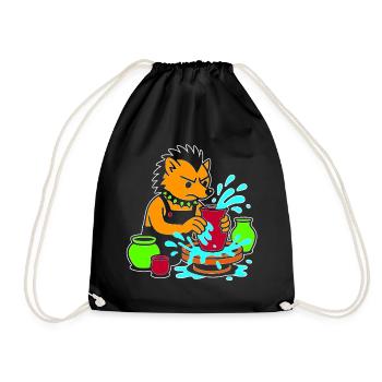 Pottery Pup Splash - Drawstring Bag - black - Front