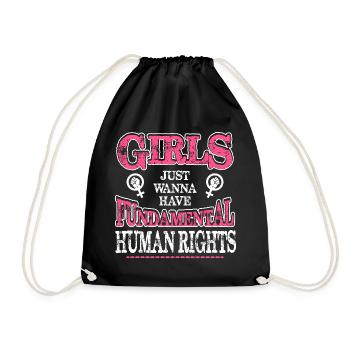 Fundamental Rights Feminist Tee - Drawstring Bag - black - Front