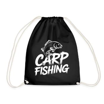 Carp Fishing Brush Design - Drawstring Bag - black - Front