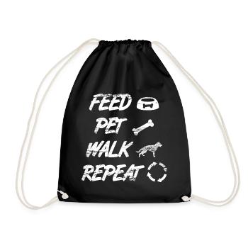 Feed Pet Walk Repeat - Turnbeutel - Schwarz - Vorne