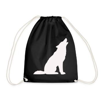 wolf- - Turnbeutel - Schwarz - Vorne