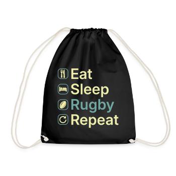 Manger et dormir Rugby Répéter Cadeau drôle de joueur de rugby - Sac de sport léger - noir - Devant