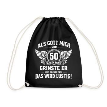 Lustiges Geschenk zum 50. Geburtstag - Turnbeutel - Schwarz - Vorne